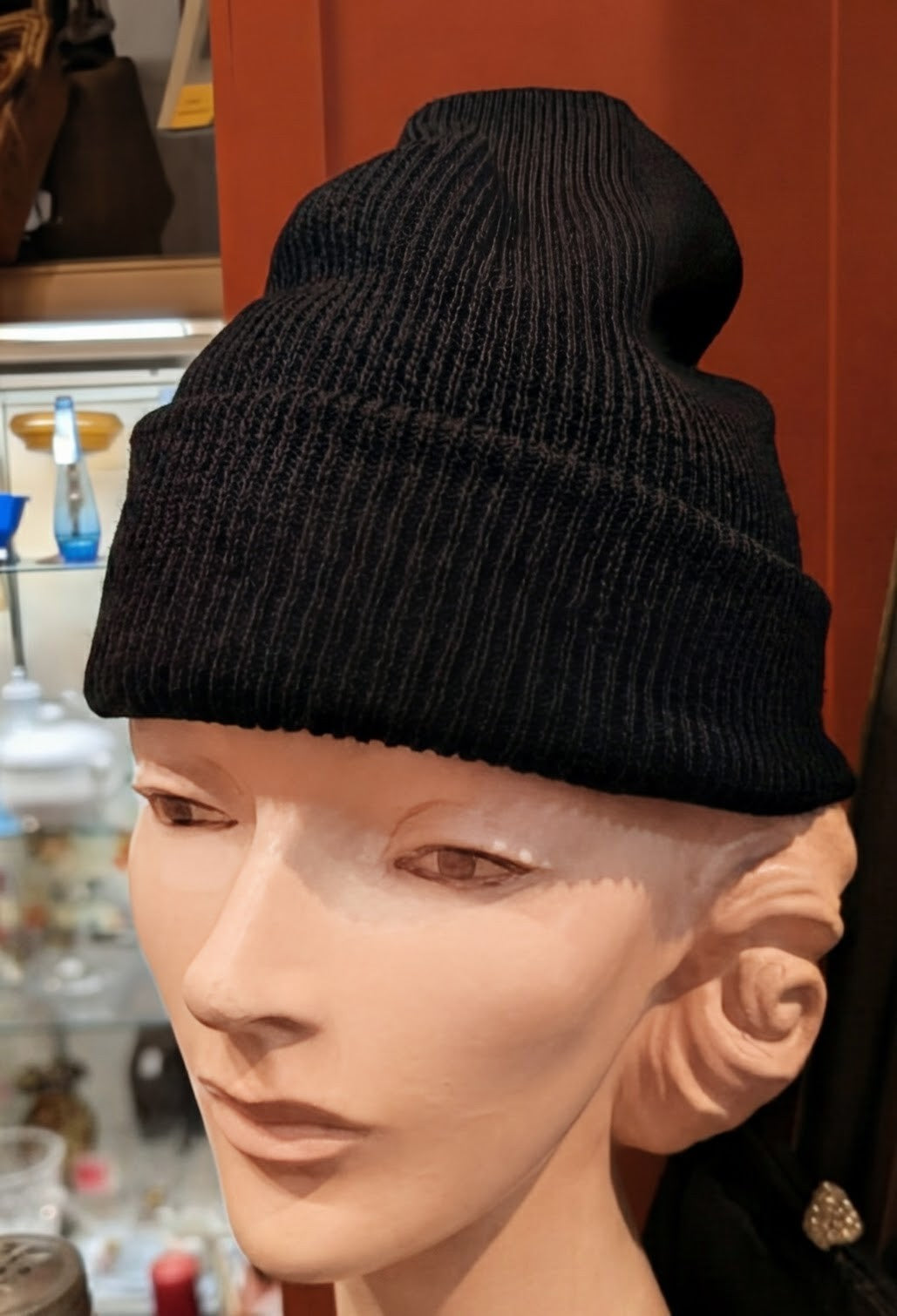 Merino Black Wool Cap