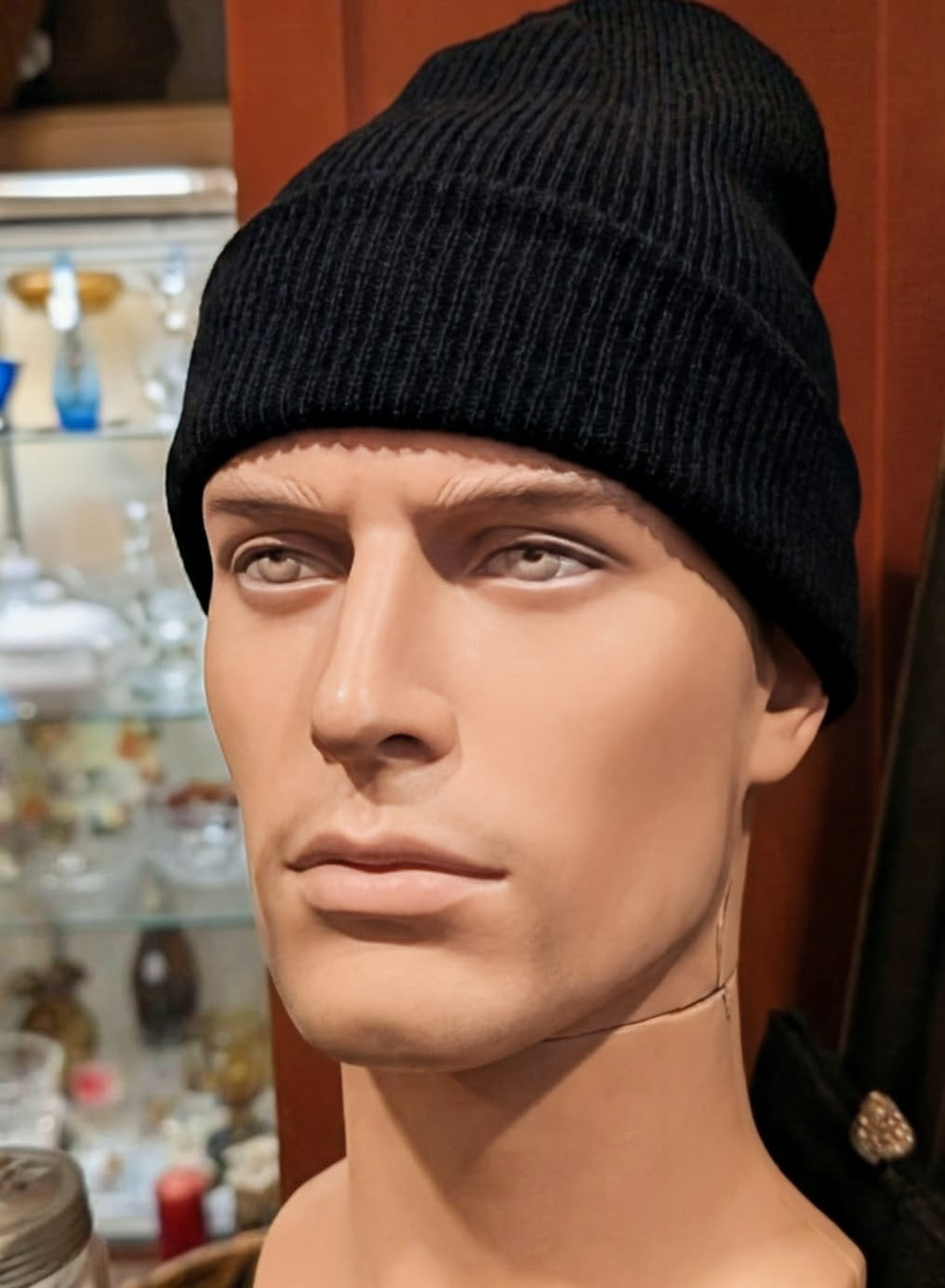 Black Merino Wool Cap